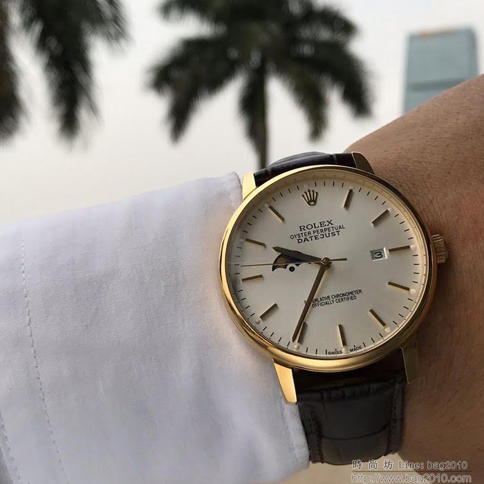 ROLEX勞力士 日月星辰系列 原裝進口8217機芯 5度防水 真月相 男士腕表  wssb3558